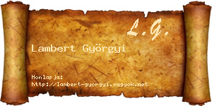 Lambert Györgyi névjegykártya